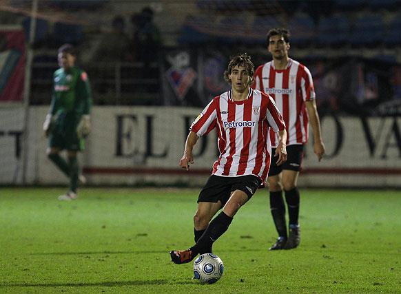 Xabi Galán en un amistoso con el primer equipo en 2010 | Foto: athletic-club.net
