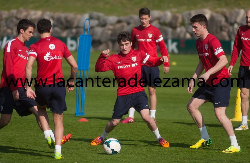Unai López durante un entrenamiento con el primer equipo | Foto: Unai Zabaleta