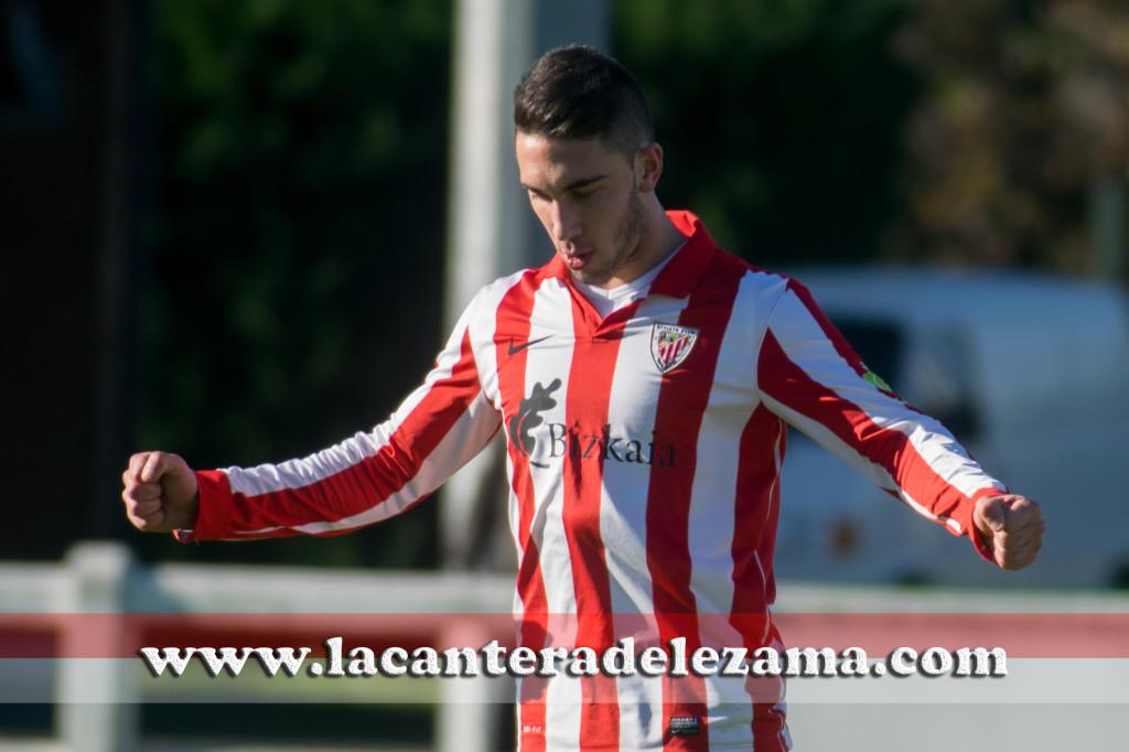 Victor Monteiro celebra su último gol como jugador de Lezama | Foto: Unai Zabaleta