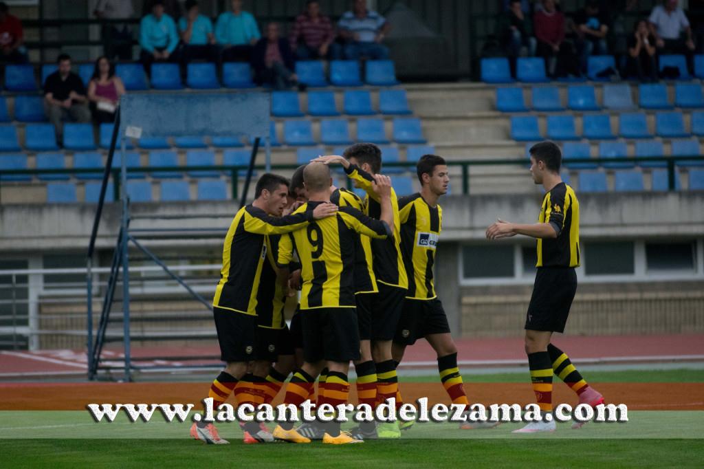 El Basconia celebra un gol durante esta temporada | Foto: Unai Zabaleta