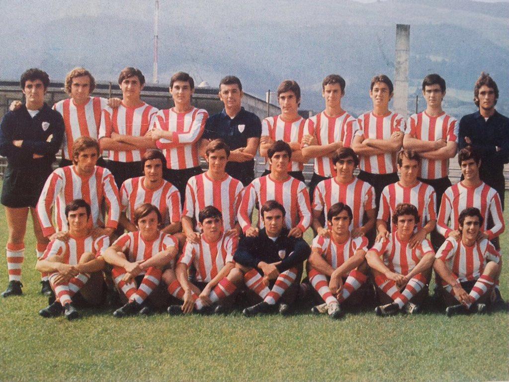 Plantilla del Bilbao Athletic 1972/73 con Ignacio Izaguirre